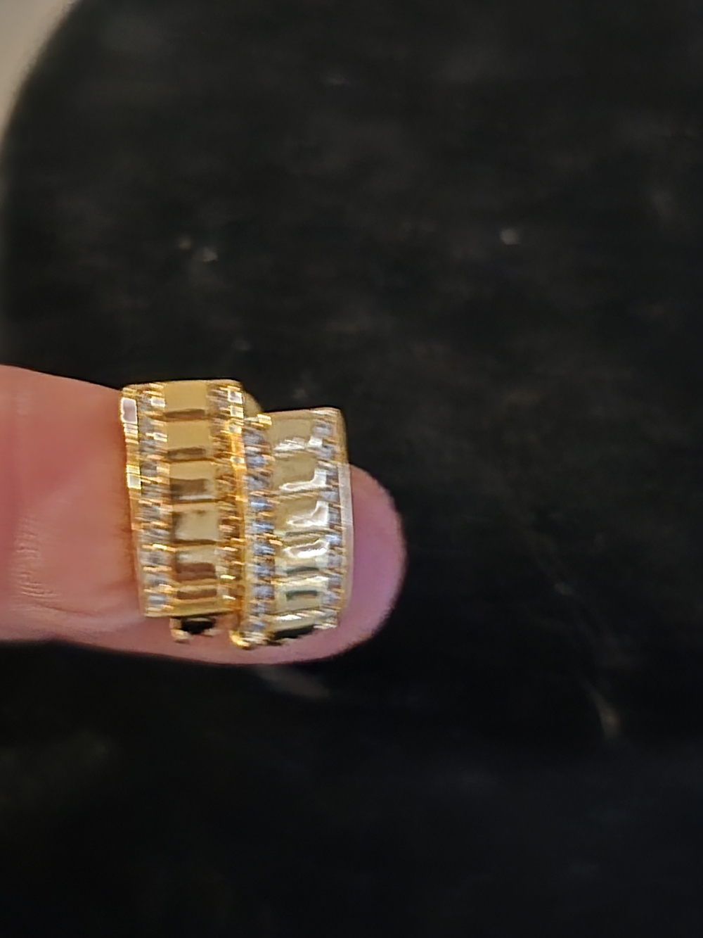 22kgp Dubai Gold Tone Textured Earrings - Women Jewelry